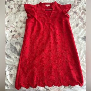 Flying Tomato Red Flutter Sleeve Sheath Mini Dress